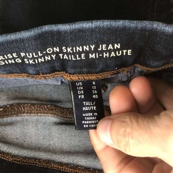 Lands End Womens Jeans Size 8 Tall Mid-Rise Skinny Pull-On Casual Stretch - Picture 10 of 13